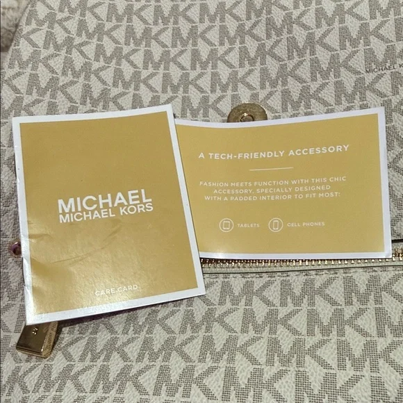 Michael Kors Cream and Tan Logo Backpack - Picture 5 of 5